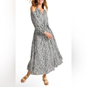 TOMMY BAHAMA Playa Python Long Sleeve Cold Shoulder Maxi Dress
